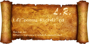 Lápossy Richárd névjegykártya